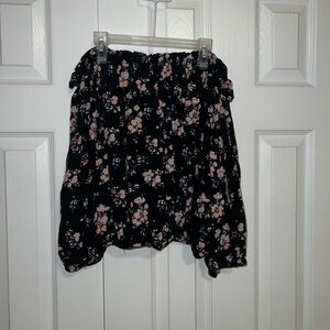 Floral Black Blouse